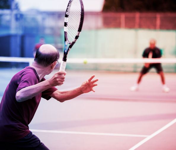 Men playing tennis